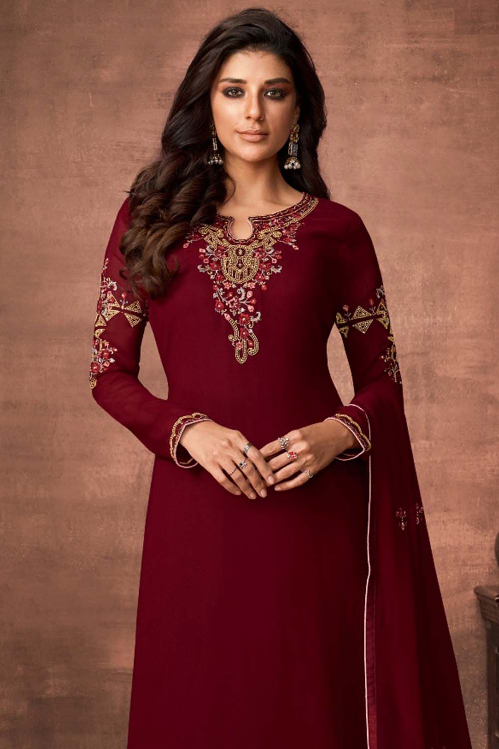 Buy Chilli Red Salwar Suit online-Karagiri